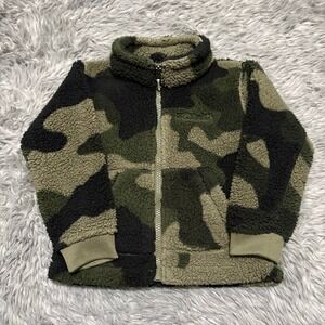 Columbia Sherpa Zip Up Jacket Dark Green Camo Toddler Boy 3T No Hood